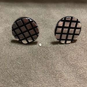 Vintage Silver and Black Cufflinks
